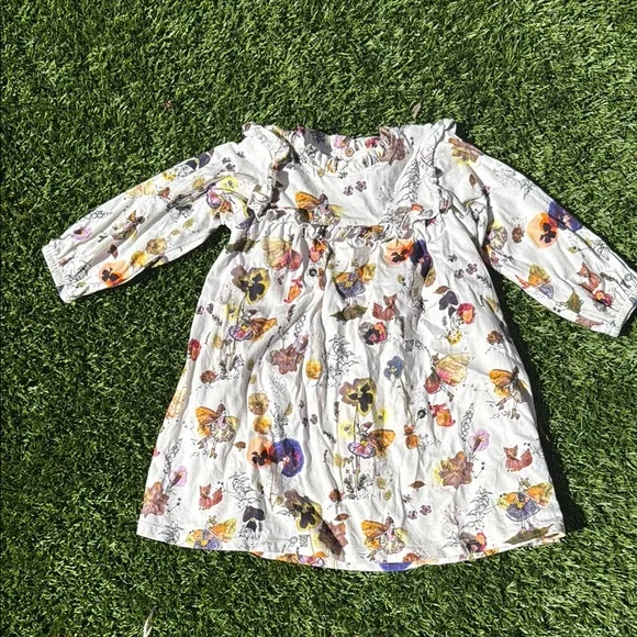 Next (UK) Floral Fairies Print Long Sleeve Dress 3T - Picture 1 of 5